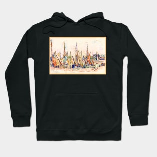 Sailing Boats at La Rochelle, France #1, 1911 Paul Signac Hoodie